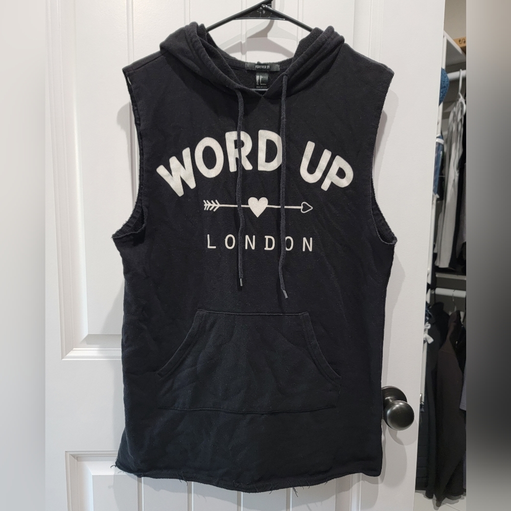 H&M Sleevless Black Hoodie